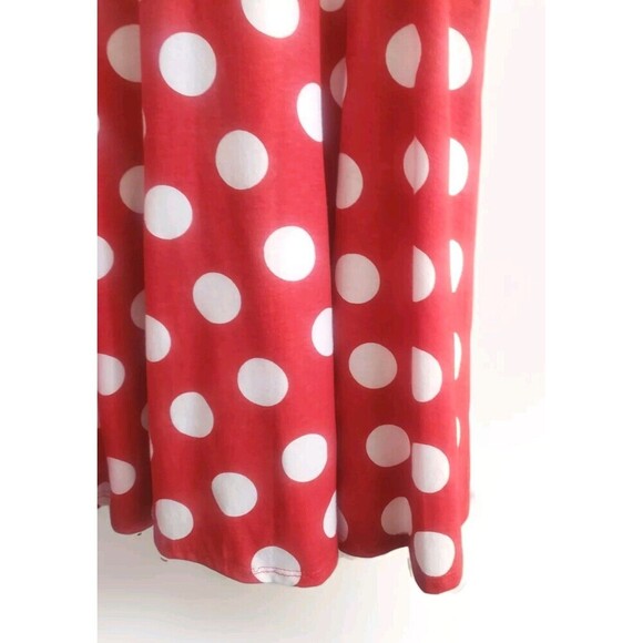 Disney Minnie Mouse Dress Big Girls Medium 7/9 Red Polka Dot Pockets NWT - Picture 3 of 7